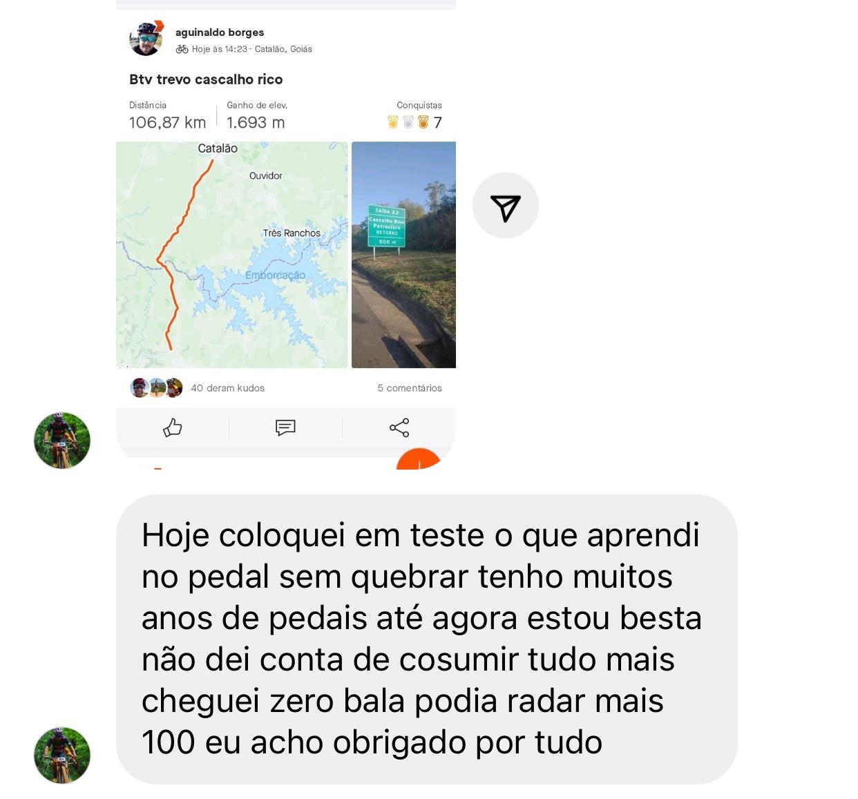 Depoimento real de ciclista sobre suplementação intra-treino