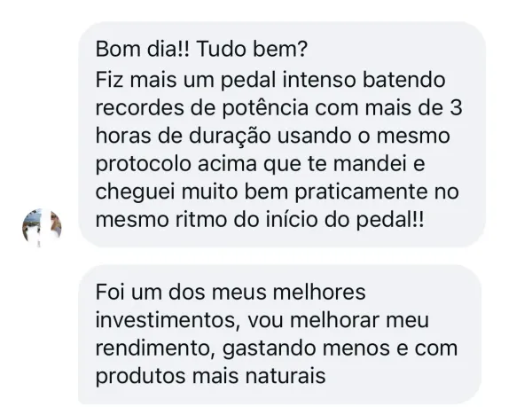 Depoimento: pedal intenso de mais de 3 horas batendo recordes de potência, chegou no mesmo ritmo do início